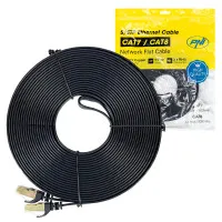 Flat network cable S/STP CAT7 PNI U7150B, 2 x RJ45, 4 pairs of wires, 32AWG, copper, 10 Gbps, 600 MHz, 15m, black