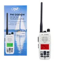 Portable marine radio station PNI DS890W 88 channels, 10 weather channels, adjustable Squelch, Roger Beep, Dual Watch, Scan, Call, NRC, 1800mAh battery, IP67