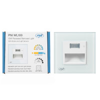PNI WL100 LED Lamp for Stair Step Lighting, Recessed Mounting, with Motion Sensor, Light Sensor, Adjustable Light Color, Adjustable Light Intensity, Night Mode, Day Mode, 1.5W, 150 lm