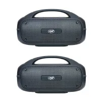 Set of 2 PNI FunBox BT600 portable speakers, pairing via Bluetooth with stereo sound function, 65W, IPX4