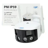 Video surveillance camera PNI IP590, wireless, with IP, Dual lens, 2 x 2MP, 180 degrees, micro SD card slot