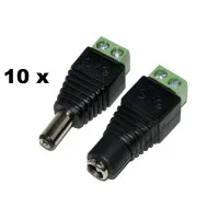 Set of 10 pieces of PNI M02 female/male power plugs for surveillance systems