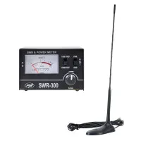 CB antenna PNI PNI Extra 45, 45 cm, glass fiber and PNI SWR-300 reflectometer for SWR measurement, black