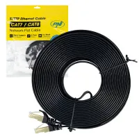 Flat network cable S/STP CAT7 PNI U7100B, 2 x RJ45, 4 pairs of wires, 32AWG, copper, 10 Gbps, 600 MHz, 10m, black