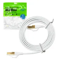 Flat network cable S/STP CAT8 PNI U8015W, Patch, 2 x RJ45, 4 pairs of wires, 28AWG, copper, 40 Gbps, 2000 MHz, 1.5m, white