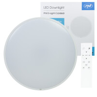 PNI D-Light CL2436D 36W LED ceiling light, dimmable, with remote control, round 41 cm, 3000K-6500K, 230V power supply, 3600 lm, white
