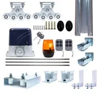 Complete automation kit for self-supporting gates PNI AP800D, motor, wheels, photocells, remote control, lamp, 6 meters rack, 3x2 m rail for a useful opening of 4-5m, 230V, 1100 N and 800KG sliding ga