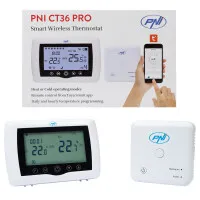 Smart thermostat PNI CT36 PRO wireless, hysteresis ± 0.1°C WiFi 2.4GHz, Internet control APP TuyaSmart, winter-summer mode, for central heating systems
