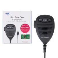 PNI Echo One microphone for PNI HP 6500 and PNI HP 7120 with adjustable echo mode and programmable Roger beep compatible with any radio station model.