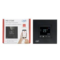 PNI CT26B WiFi smart thermostat for electric underfloor heating or pumping group, floor sensor included, 10A, recessed mounting, control from the Tuya Smart application, daily programming, manual/auto
