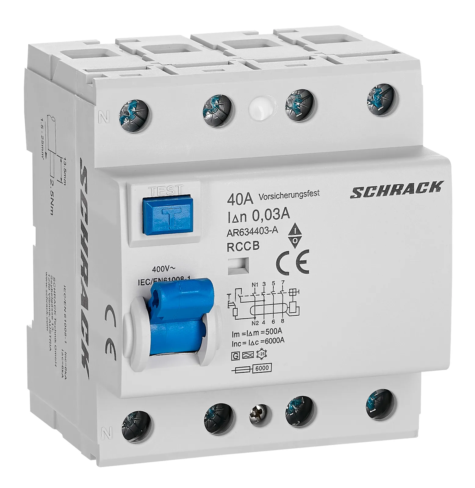 FID sklopka AMPARO, 40A, 4P/30mA/A (puls), G izvedba, 6kA, V