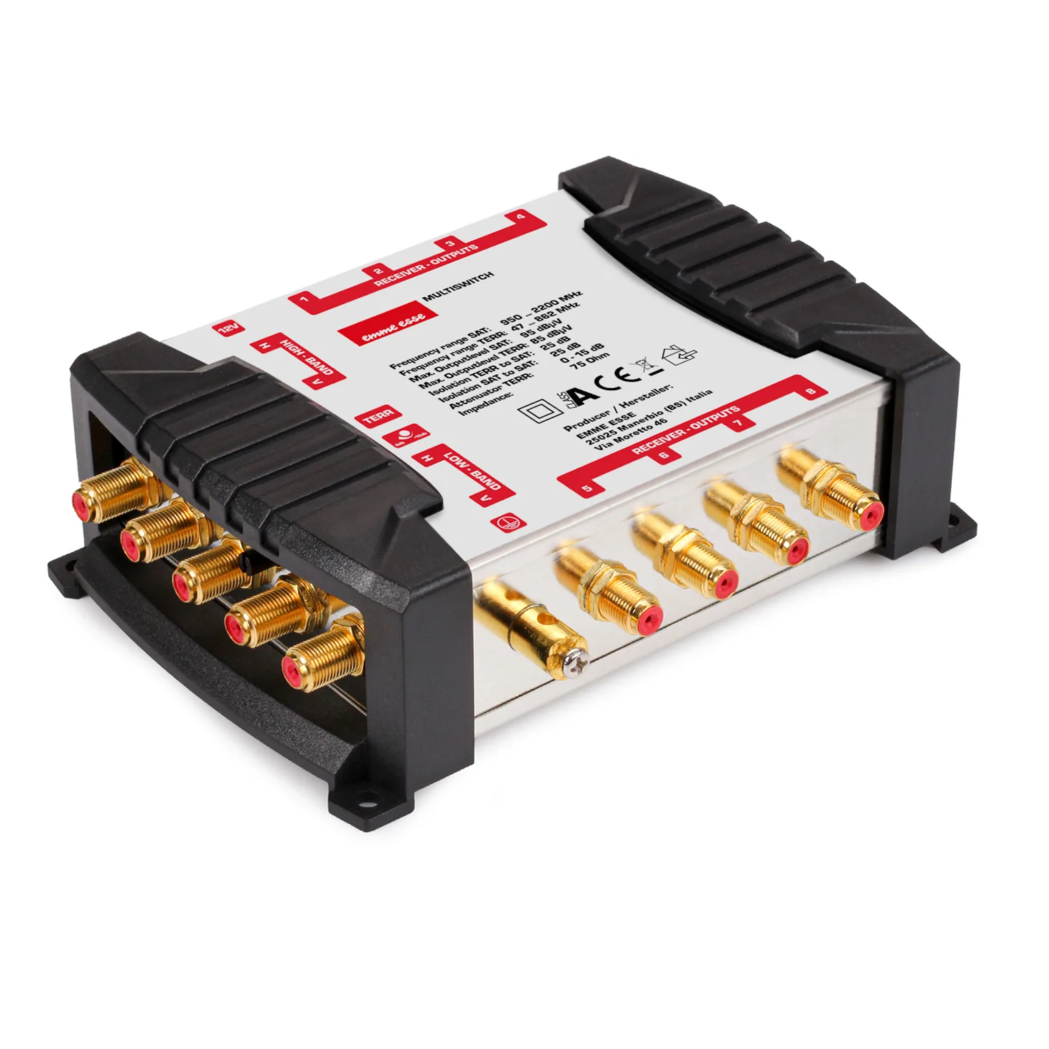 SAT multisklopka 5 ulaza 8 izlaza za Quattro + Quad LNB