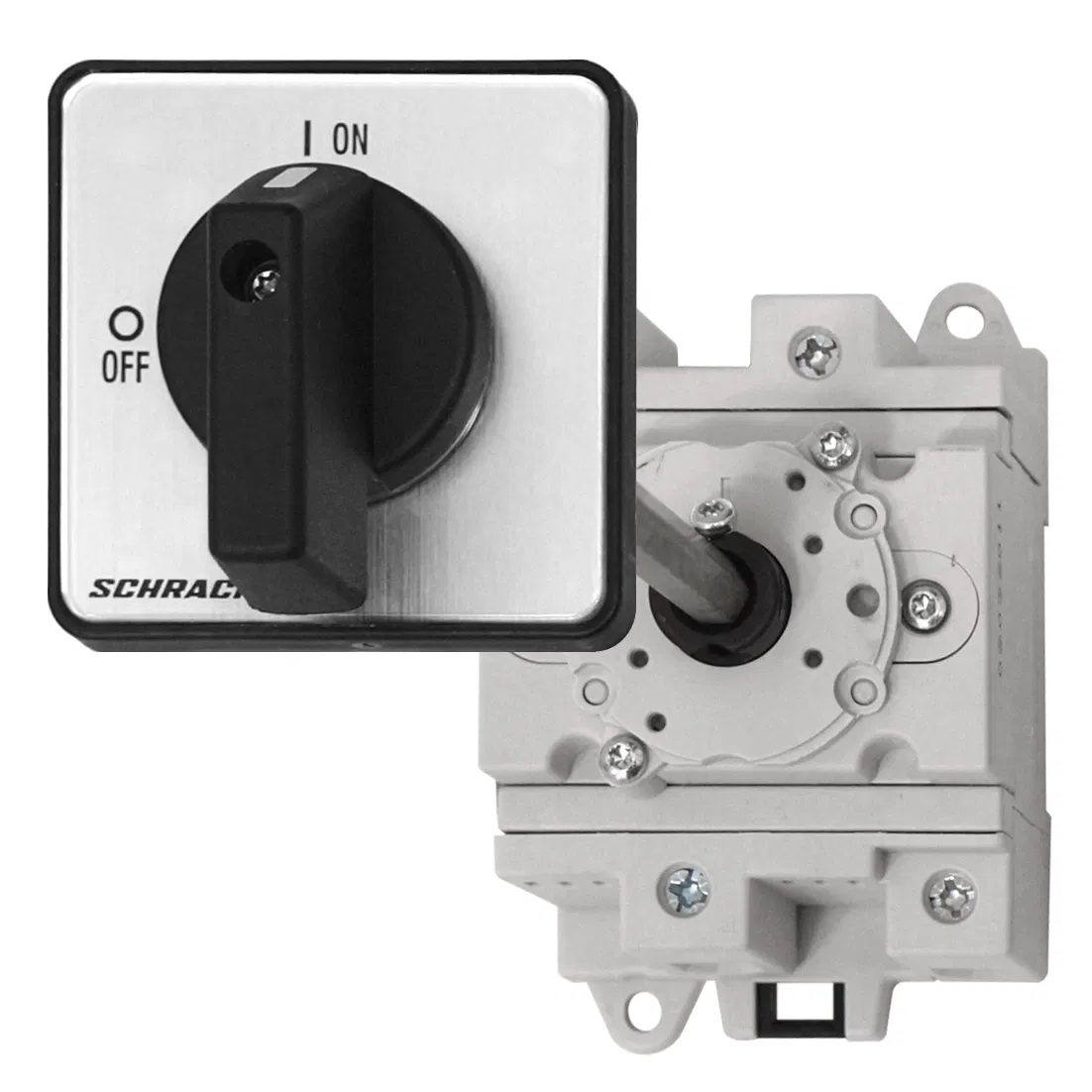Grebenasta sklopka 0-1/2P/32A/1kV DC, na DIN + prod. osovina