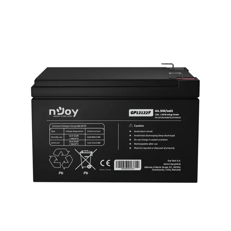 NJOY baterija 12V 12Ah GP12122F T2/F2