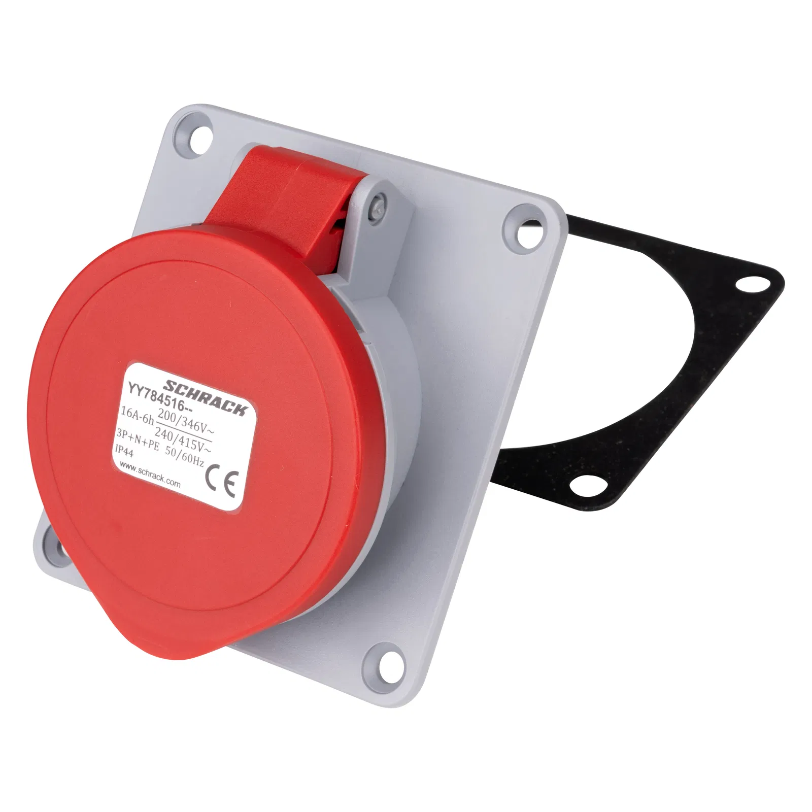 Utičnica ugradna 5-polna ,16A,400V IP44  CEE, kut 15°