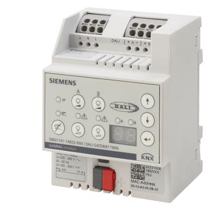 KNX/DALI Gateway Twin, 2 Lines, for max. 2 x 64 DALI-EVGs