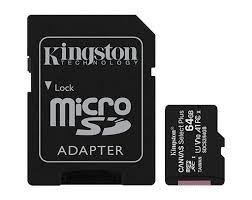 SD MICRO Kingston 64GB Kingston Canvas Select Plus + Adapter