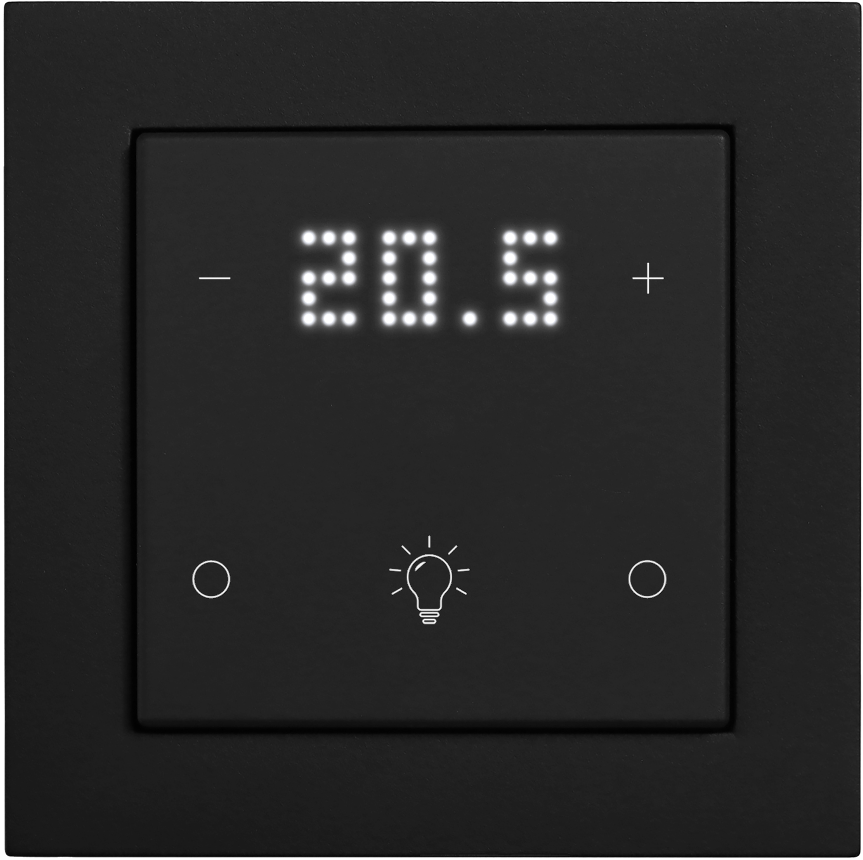 Pushbutton 1-gang, Roomthermostat with Display & Icons, bl