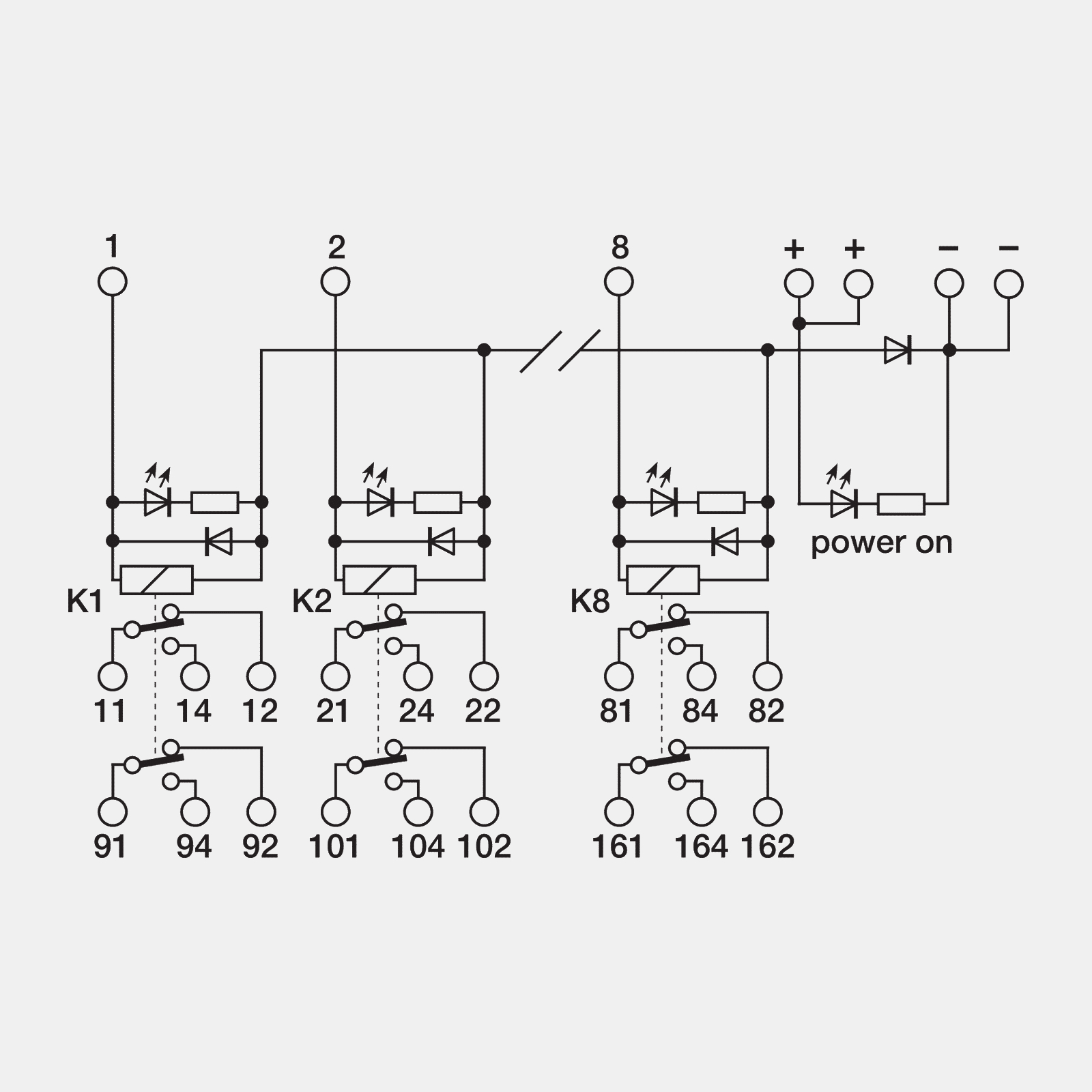 ST5 - Relaymodule, 8-way, 24VDC, 2A screw-type, pluggable