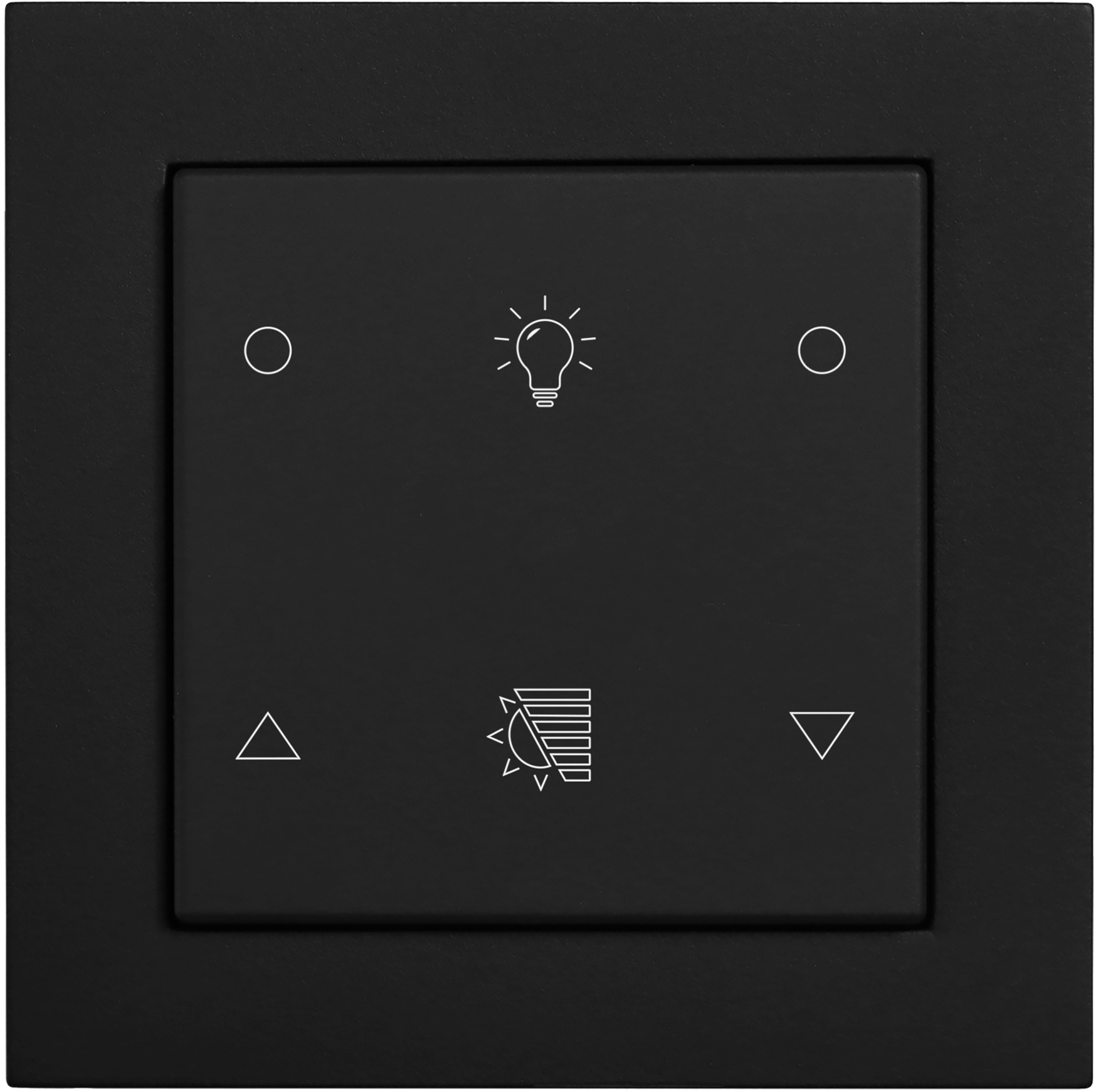 Pushbutton 2-gang, Roomthermostat, light-/shutter Icons, bl
