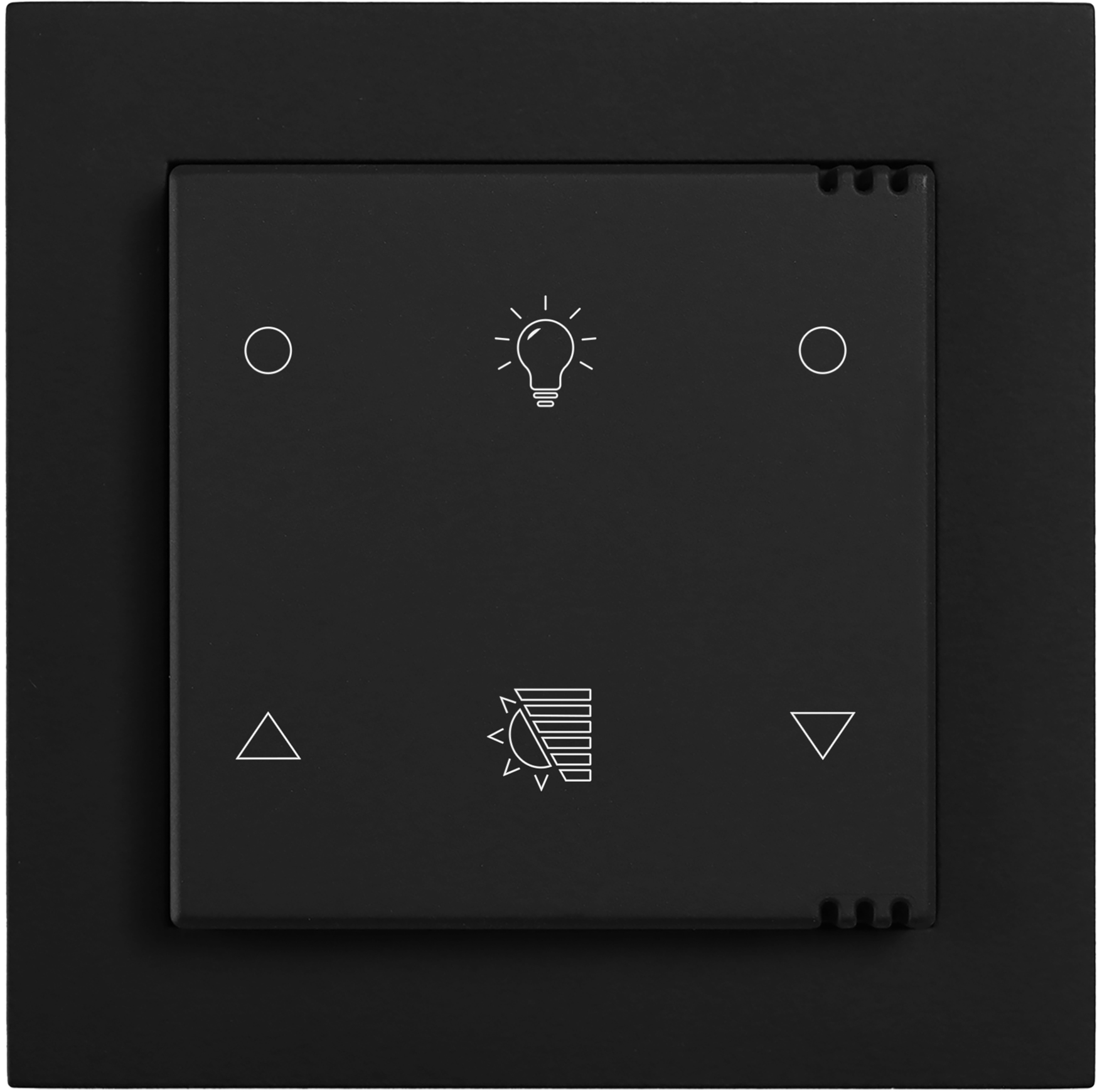 Pushbutton 2-gang, room climate sensor CO2 with Icons, bl