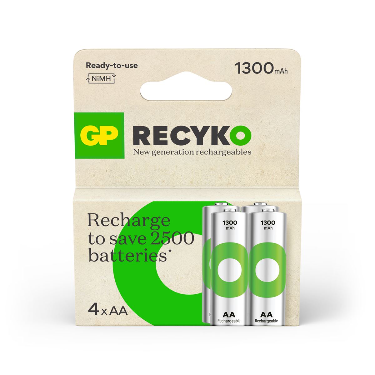 GP baterije punjive R6-2TLB4 AA 1300mAh