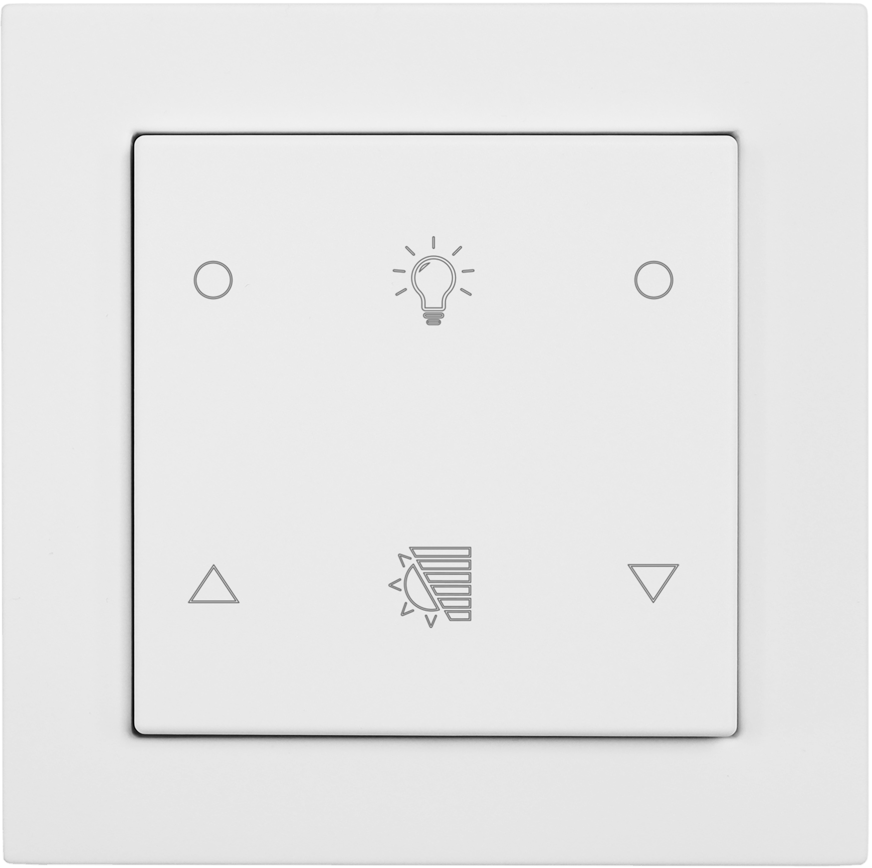 Pushbutton 2-gang, Roomthermostat, light-/shutter Icons, wh