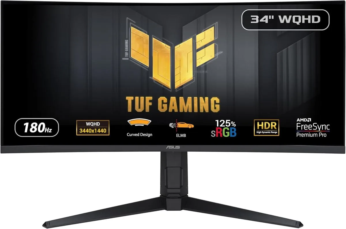 Monitor 34 AS VG34VQEL1A UWQHD VA 100Hz, TUF Gaming zakrivljeni